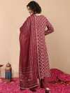 Maroon Colour Rayon Printed Kurti With Pant Dupatta Online Wholesale Aaradhna 2046